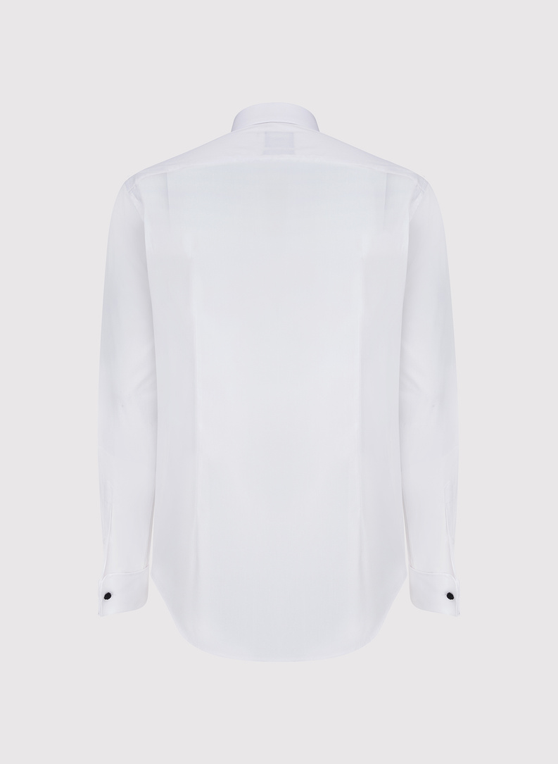 Biała koszula na spinki w fasonie regular