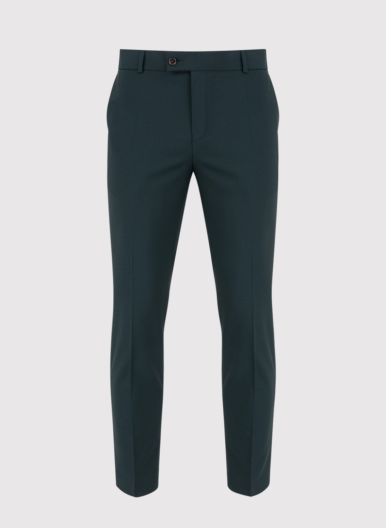 Wełniany zielony garnitur męski 