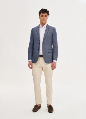 Niebieska marynarka męska z wiskozą