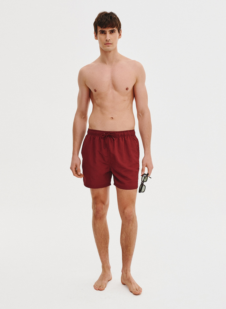Szorty kąpielowe męskie w bordowym kolorze