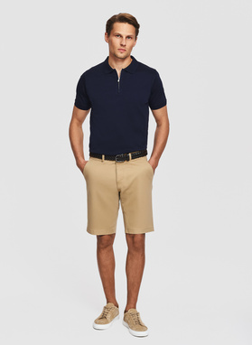 Granatowe polo z bawełny merceryzowanej