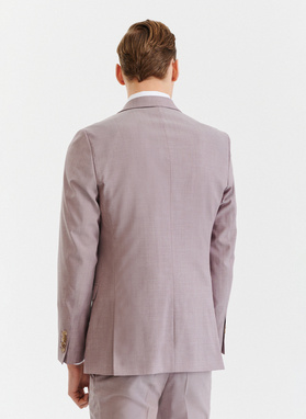 Gładka różowa marynarka garniturowa męska