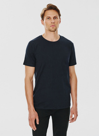 Granatowy gładki T-shirt Basic