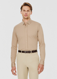 Beżowa bawełniana koszula męska
