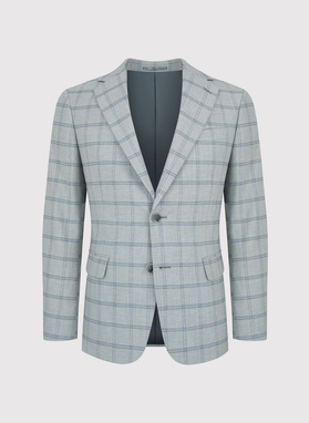 Szara marynarka męska w kratę Windowpane