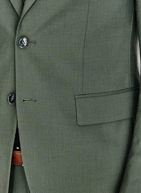 Zielona wełniana marynarka garniturowa