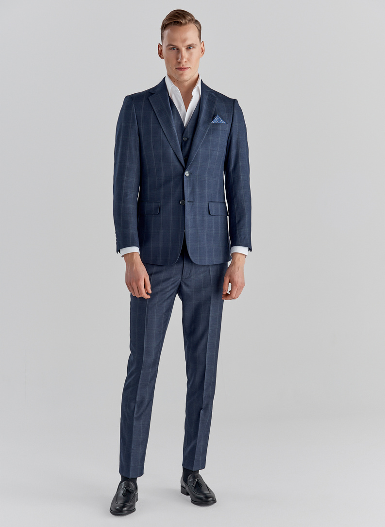 Granatowa marynarka garniturowa P21WF-3G-077-G-S