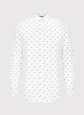 Biała koszula w palmy