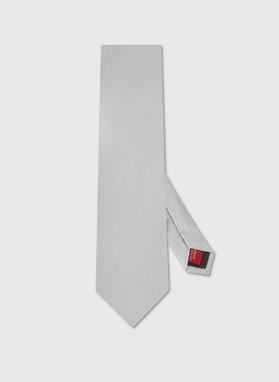 Jasnoszary krawat męski z jedwabiu