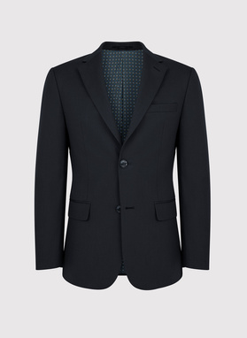 Gładki czarny garnitur męski