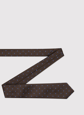 Brązowy krawat męski w drobny wzór