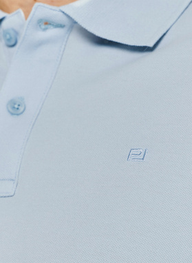 Niebieskie męskie polo z bawełny