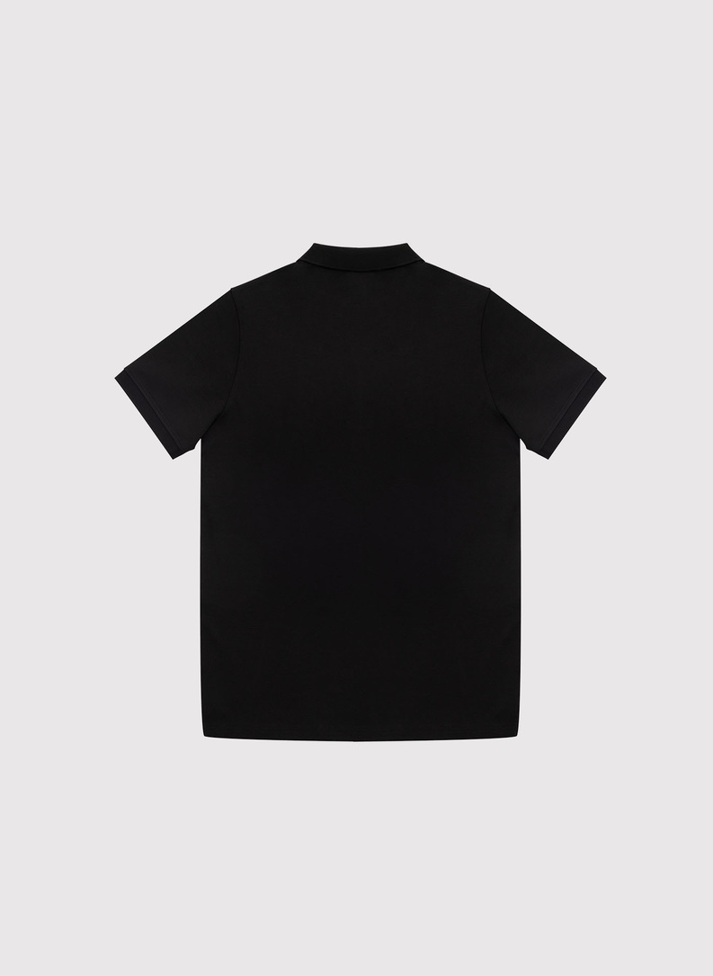 Czarne polo z bawełny merceryzowanej