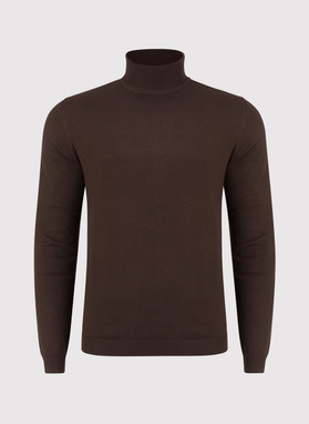 Brązowy gładki półgolf męski