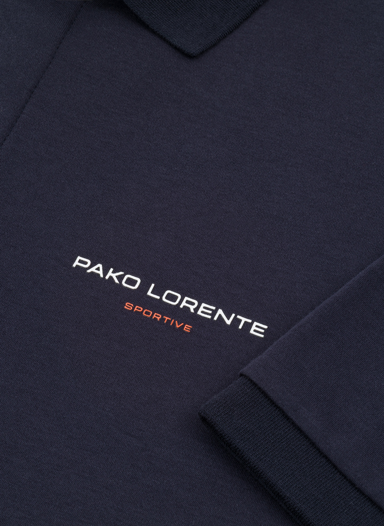 Granatowy bawełniany t-shirt polo