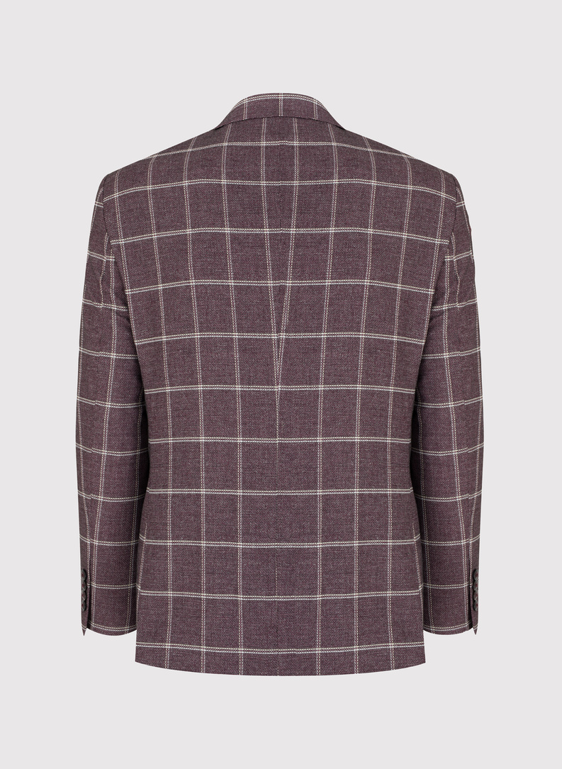 Bordowa marynarka męska w kratę