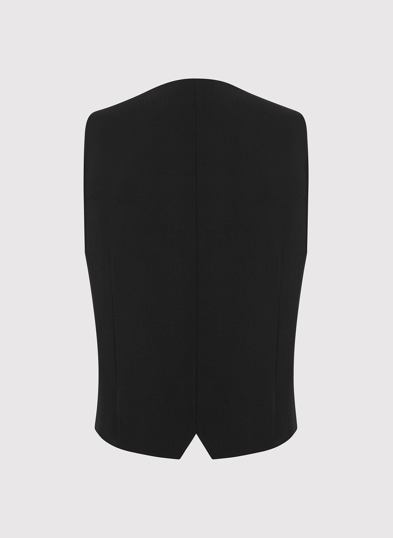 Czarna dwurzędowa kamizelka męska 