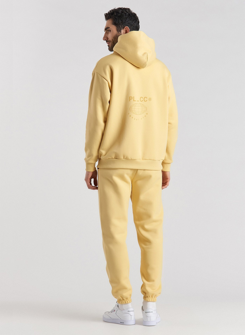 Żółta bluza z kapturem oversize C21SF-2K-001-Y