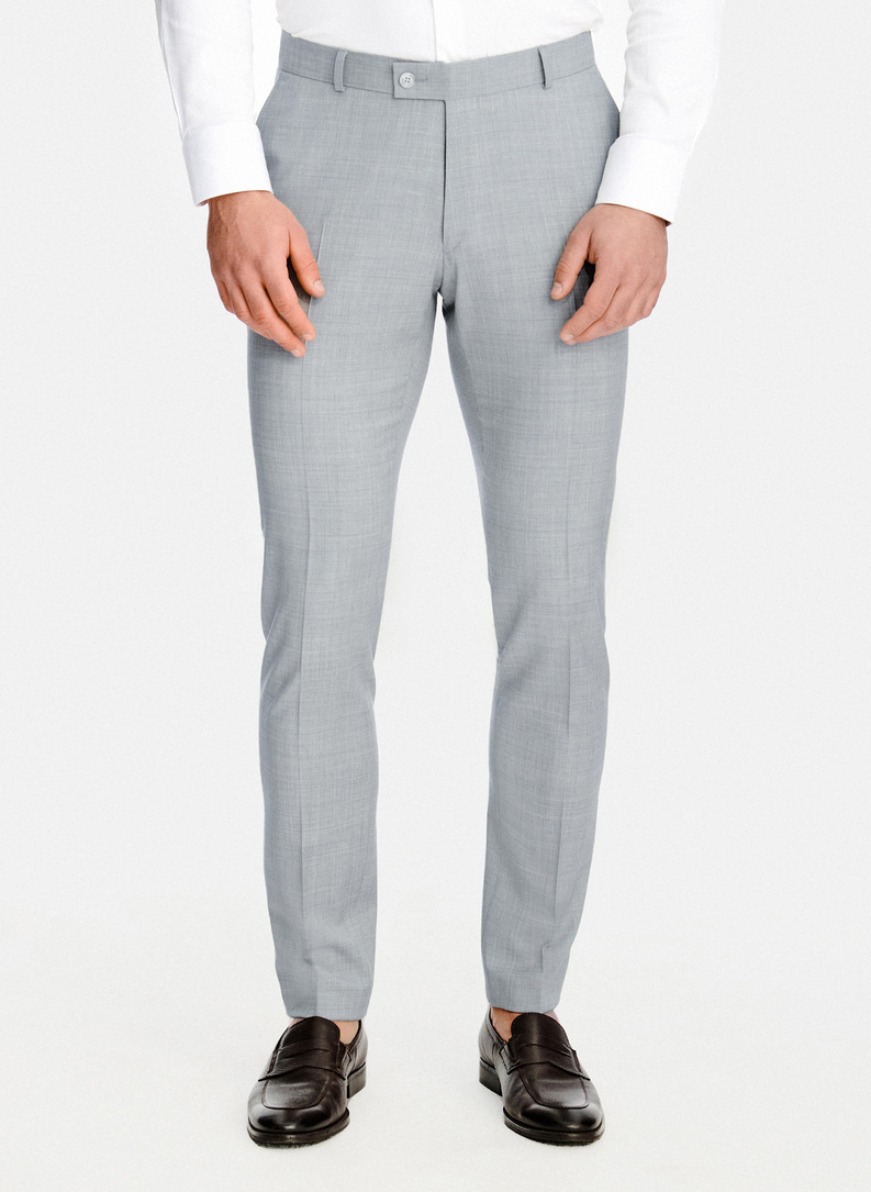 Szare spodnie garniturowe z wełny