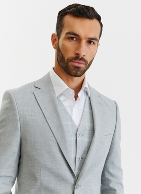 Męska jasnoszara marynarka garniturowa