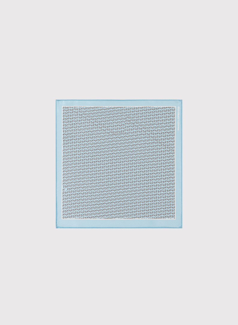 Błękitna poszetka męska w pieski