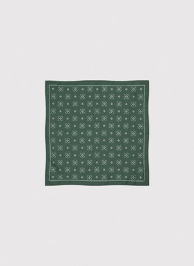 Wzorzysta zielona poszetka męska