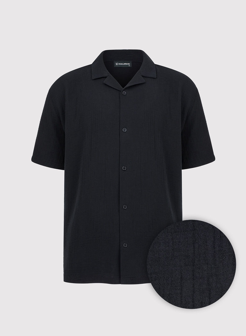 Bawełniana koszula męska w kolorze czarnym