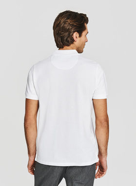 Białe męskie polo z bawełny