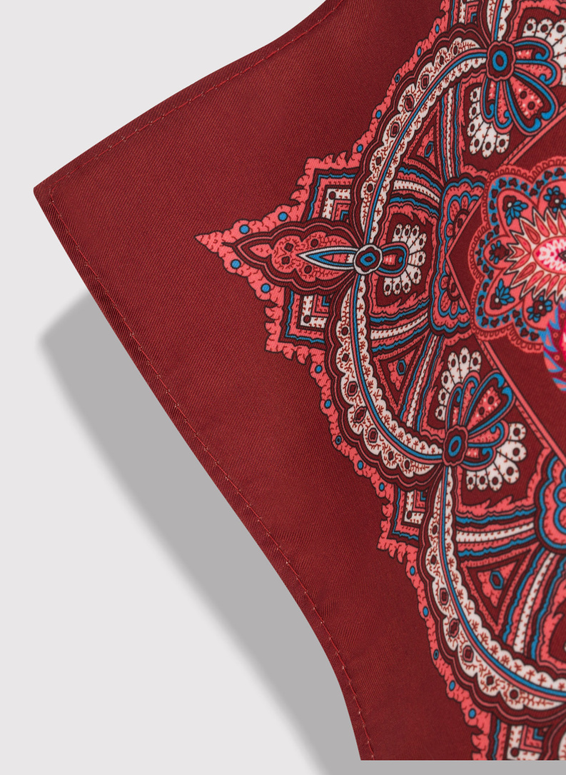 Bordowa poszetka we wzór paisley