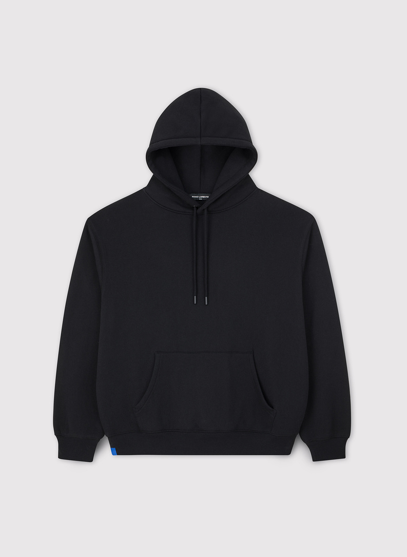 Czarny dres męski z bluzą z kapturem