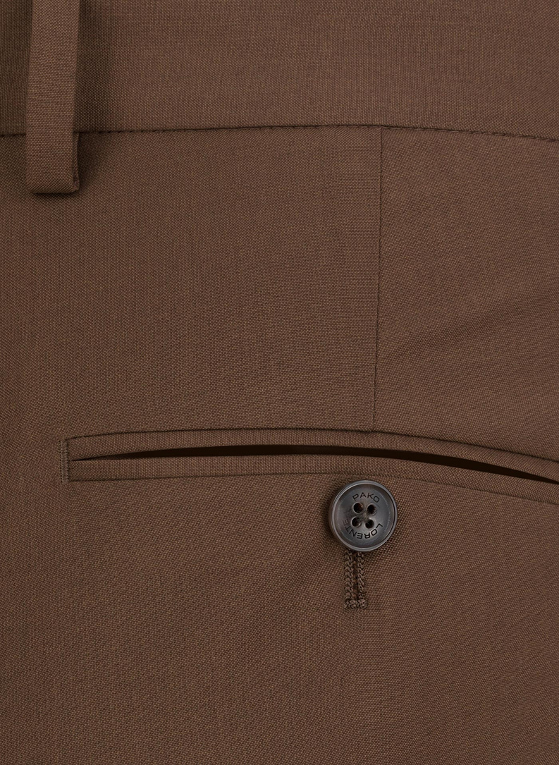 Gładkie brązowe spodnie garniturowe