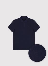 Granatowe bawełniane polo męskie