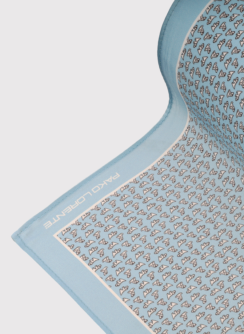 Błękitna poszetka męska w pieski