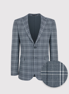 Szara marynarka garniturowa w kratę