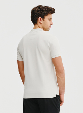 T-shirt polo w kolorze szarym