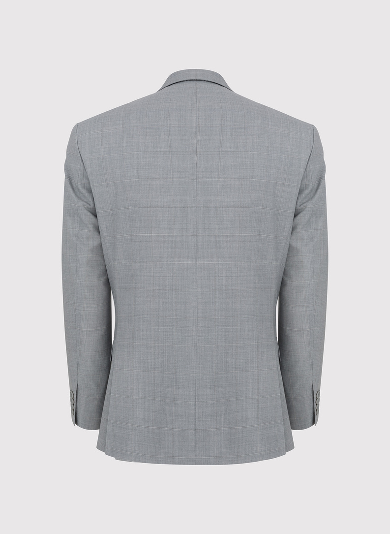Szara marynarka garniturowa w delikatną kratę