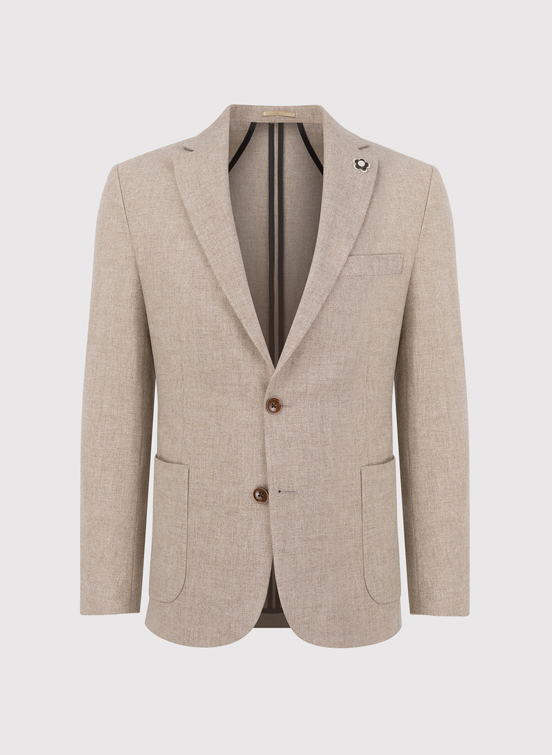 Casualowa marynarka męska w kolorze beżowym