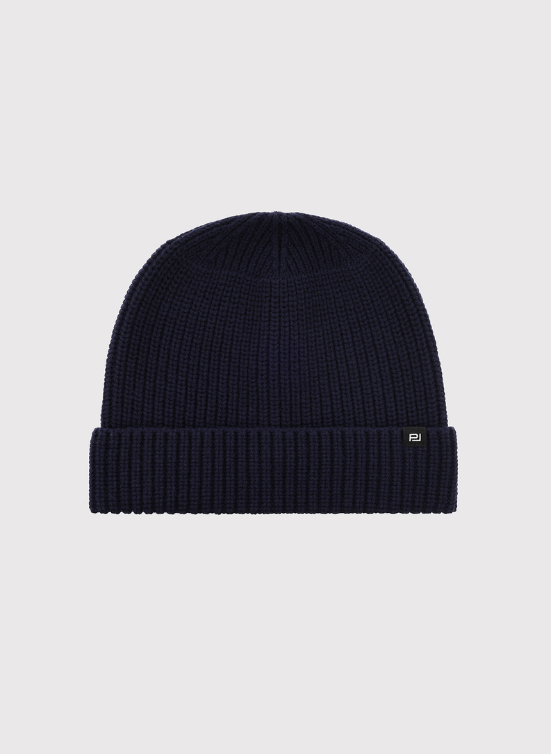 Granatowa czapka męska z wełną