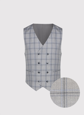 Szara kamizelka męska w mocna kratę