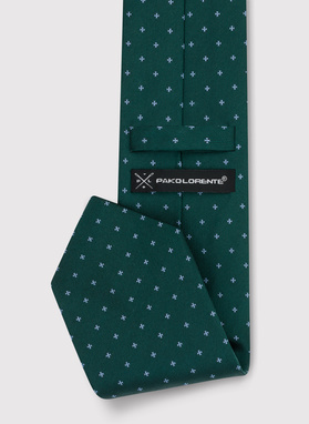 Zielony wzorzysty krawat z jedwabiu