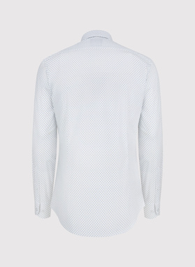 Biała koszula męska w mikrowzór