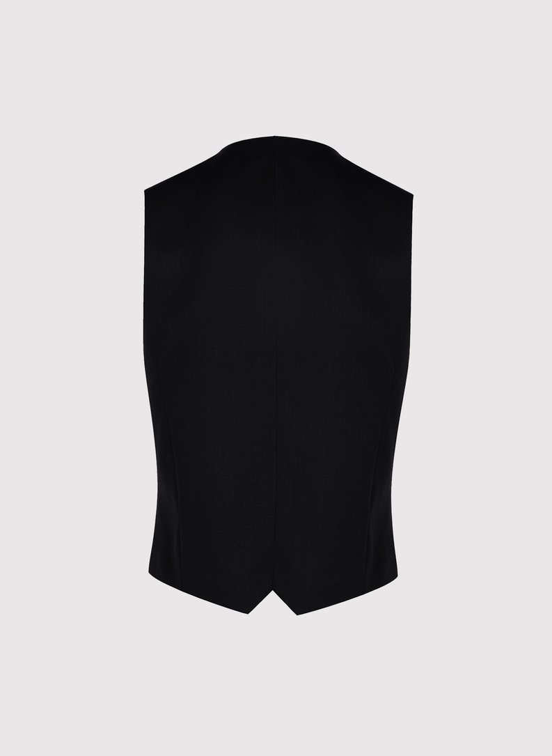 Dwurzędowa czarna kamizelka męska