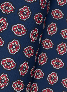 Wzorzysta granatowa poszetka męska