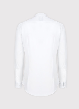 Biała koszula męska z kontrastowym wykończeniem