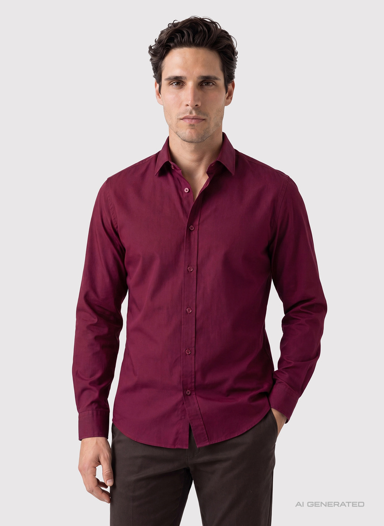 Bordowa bawełniana koszula męska