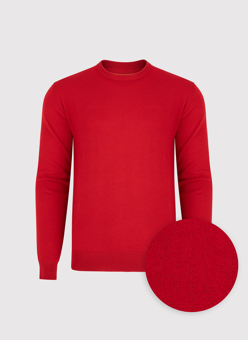 Czerwony męski sweter