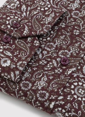 Casualowa brązowa koszula w paisley