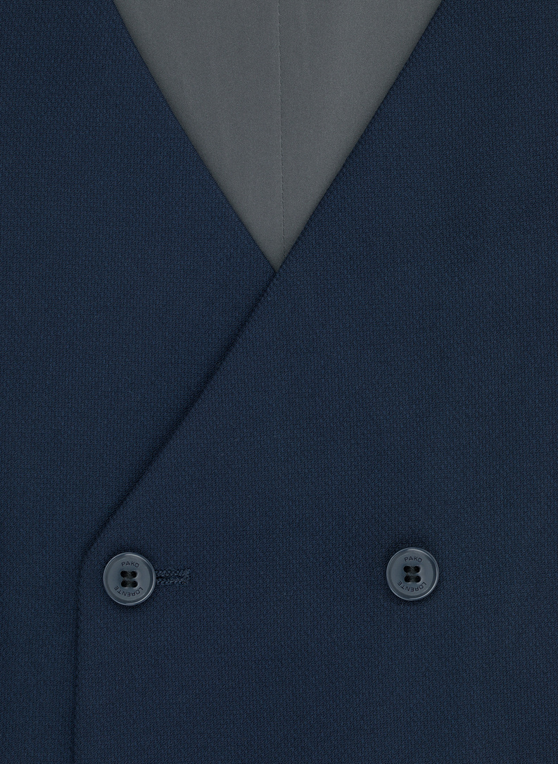 Granatowa dwurzędowa kamizelka męska 