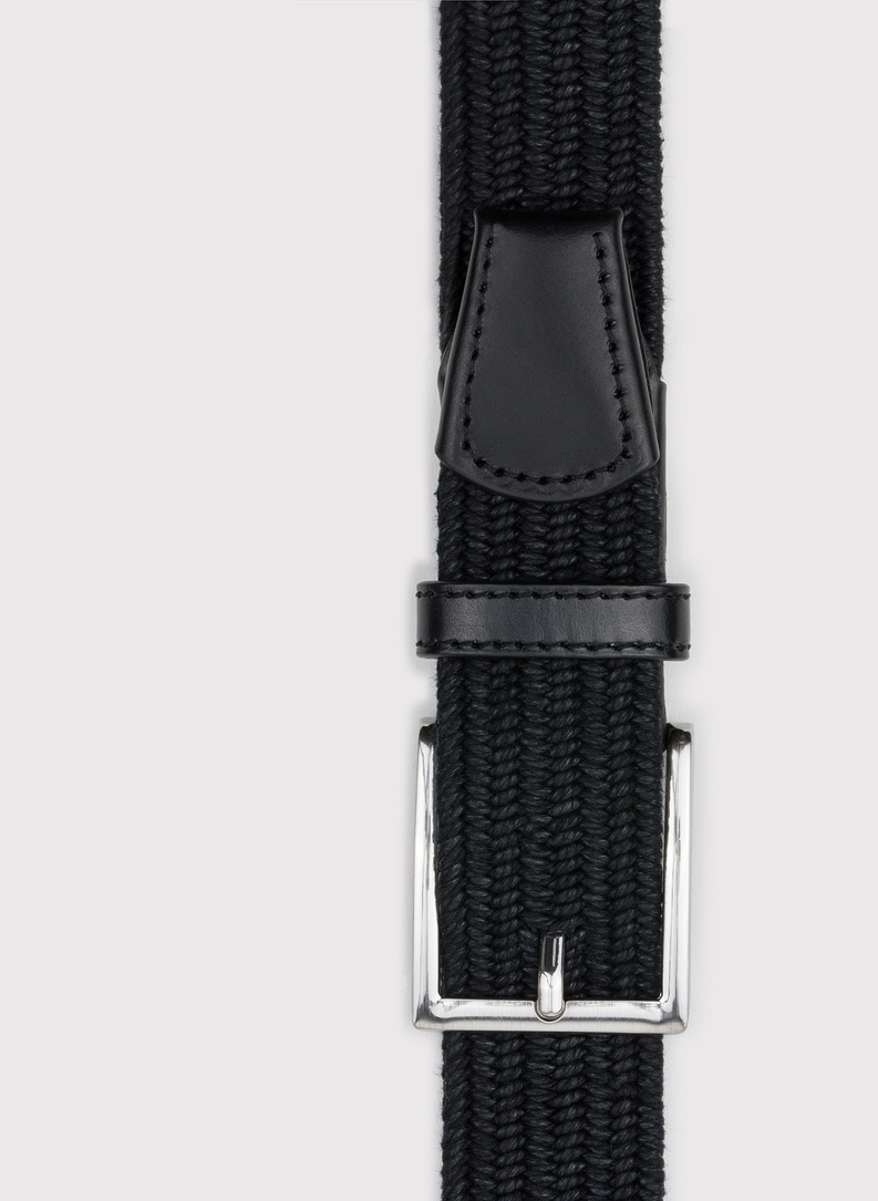 Czarny bawełniany pasek męski  