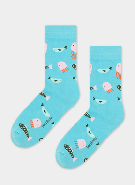 Niebieskie skarpetki w ryby DTS-SX-503-Z